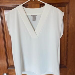 Elegant White V-Neck Women's Top